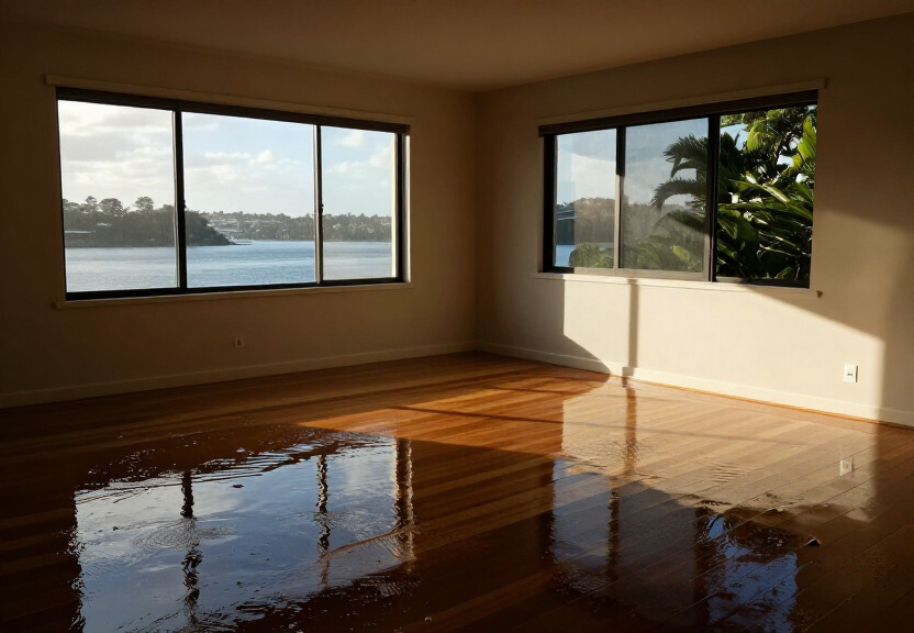 Flood-damaged apartment in Potts Point before restoration